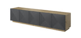 Mobile TV 5 ante in legno laminato Asha 200 x 40 cm