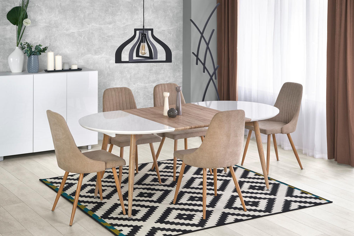 Tavolo allungabile per 4/8 persone bianco/rovere Eddy 120/200x100 cm