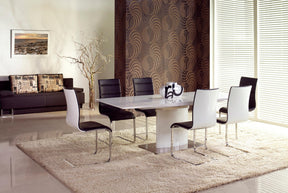 Tavolo allungabile in legno MDF laccato bianco con base in acciaio Marcello 180x90 cm - allungabile fino a 220 cm