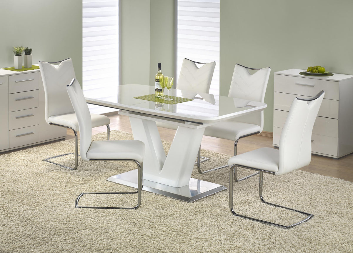 Tavolo allungabile in legno MDF laccato bianco Mistral 160x90 cm - allungabile fino a 220 cm