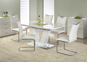 Tavolo allungabile in legno MDF laccato bianco Mistral 160x90 cm - allungabile fino a 220 cm