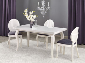 Tavolo allungabile in legno MDF laminato bianco e gambe in legno bianco Mozart 160x90 cm - allungabile fino a 240 cm