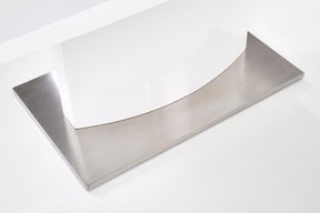 Tavolo allungabile in legno MDF laccato bianco con base in acciaio Marcello 180x90 cm - allungabile fino a 220 cm