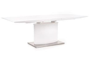 Tavolo allungabile in legno MDF laccato bianco con base in acciaio Marcello 180x90 cm - allungabile fino a 220 cm