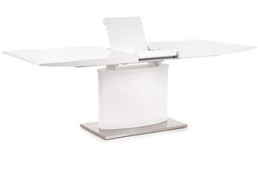 Tavolo allungabile in legno MDF laccato bianco con base in acciaio Marcello 180x90 cm - allungabile fino a 220 cm