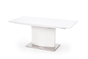 Tavolo allungabile in legno MDF laccato bianco con base in acciaio Marcello 180x90 cm - allungabile fino a 220 cm
