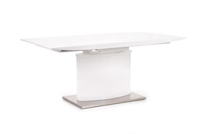 Tavolo allungabile in legno MDF laccato bianco con base in acciaio Marcello 180x90 cm - allungabile fino a 220 cm