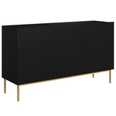 Madia 2 ante 3 cassetti centrali con piede in metallo oro Nicole 150x45 cm