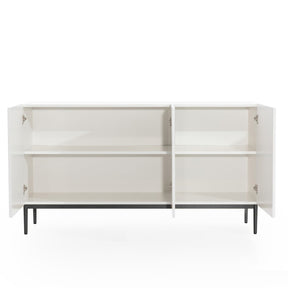 Madia 3 ante con piede in metallo nero Nicole 150x45 cm