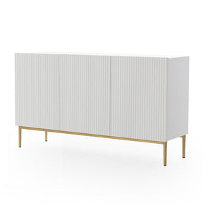 Madia 3 ante con piede in metallo oro Nicole 150x45 cm