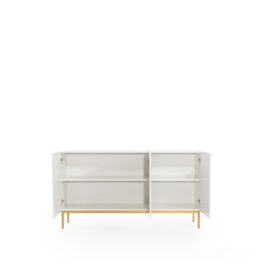 Madia 3 ante con piede in metallo oro Nicole 150x45 cm