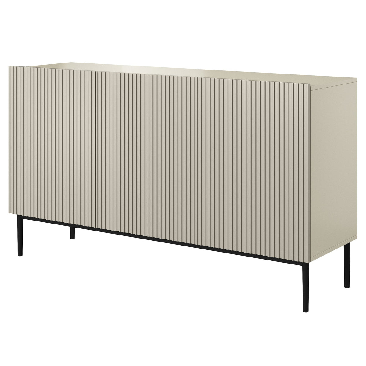 Madia 3 ante con piede in metallo nero Nicole 150x45 cm