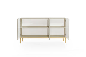 Madia 3 ante con piede in metallo oro Nicole 150x45 cm