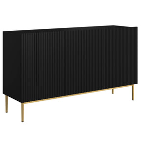 Madia 3 ante con piede in metallo oro Nicole 150x45 cm