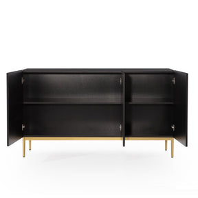 Madia 3 ante con piede in metallo oro Nicole 150x45 cm