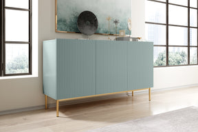 Madia 3 ante con piede in metallo oro Nicole 150x45 cm