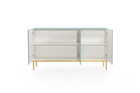Madia 3 ante con piede in metallo oro Nicole 150x45 cm