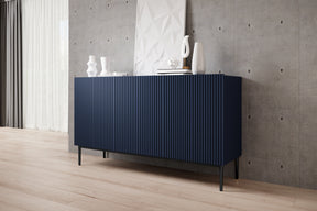 Madia 3 ante con piede in metallo nero Nicole 150x45 cm