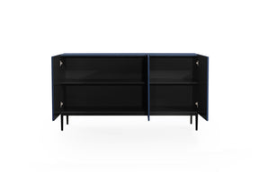Madia 3 ante con piede in metallo nero Nicole 150x45 cm