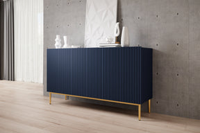 Madia 3 ante con piede in metallo oro Nicole 150x45 cm