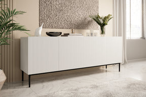 Madia 4 ante con piede in metallo nero Nicole 200x45 cm