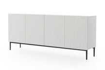 Madia 4 ante con piede in metallo nero Nicole 200x45 cm