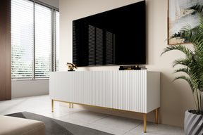 Madia 4 ante con piede in metallo oro Nicole 200x45 cm
