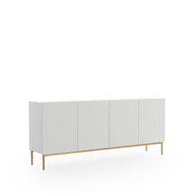 Madia 4 ante con piede in metallo oro Nicole 200x45 cm