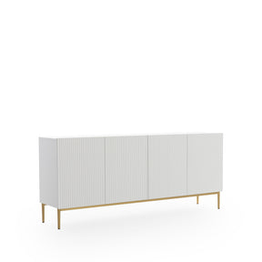 Madia 4 ante con piede in metallo oro Nicole 200x45 cm