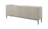 Madia 4 ante con piede in metallo nero Nicole 200x45 cm