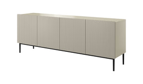 Madia 4 ante con piede in metallo nero Nicole 200x45 cm