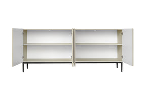 Madia 4 ante con piede in metallo nero Nicole 200x45 cm