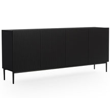 Madia 4 ante con piede in metallo nero Nicole 200x45 cm