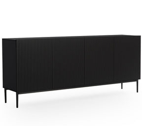 Madia 4 ante con piede in metallo nero Nicole 200x45 cm