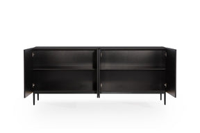 Madia 4 ante con piede in metallo nero Nicole 200x45 cm