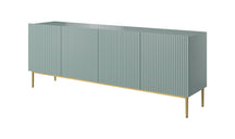 Madia 4 ante con piede in metallo oro Nicole 200x45 cm