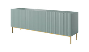 Madia 4 ante con piede in metallo oro Nicole 200x45 cm
