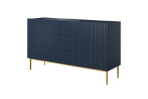 Madia 2 ante 3 cassetti centrali con piede in metallo oro Nicole 150x45 cm