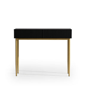 Consolle 2 cassetti con piede in metallo oro Nicole 100x82 cm