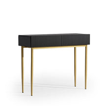 Consolle 2 cassetti con piede in metallo oro Nicole 100x82 cm