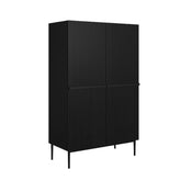 Credenza 2 ante con piede in metallo nero Nicole 100x160 cm