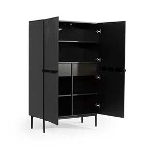 Credenza 2 ante con piede in metallo nero Nicole 100x160 cm