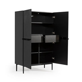 Credenza 2 ante con piede in metallo nero Nicole 100x160 cm