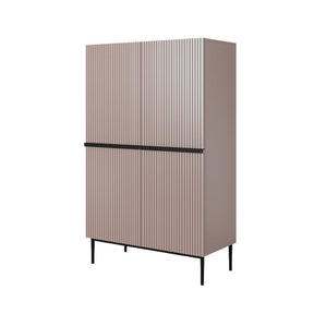 Credenza 2 ante con piede in metallo nero Nicole 100x160 cm