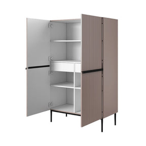 Credenza 2 ante con piede in metallo nero Nicole 100x160 cm