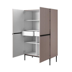 Credenza 2 ante con piede in metallo nero Nicole 100x160 cm