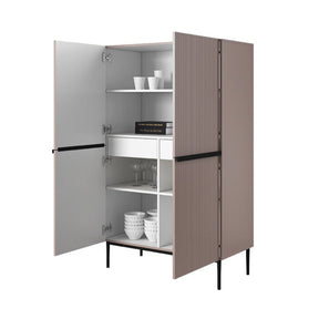 Credenza 2 ante con piede in metallo nero Nicole 100x160 cm