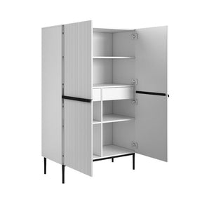 Credenza 2 ante con piede in metallo nero Nicole 100x160 cm