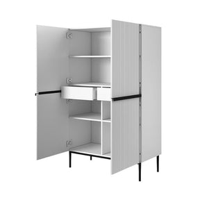 Credenza 2 ante con piede in metallo nero Nicole 100x160 cm