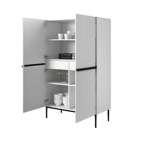 Credenza 2 ante con piede in metallo nero Nicole 100x160 cm